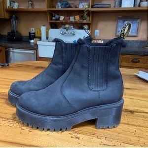 Chelsea rometty faux fur doc martens